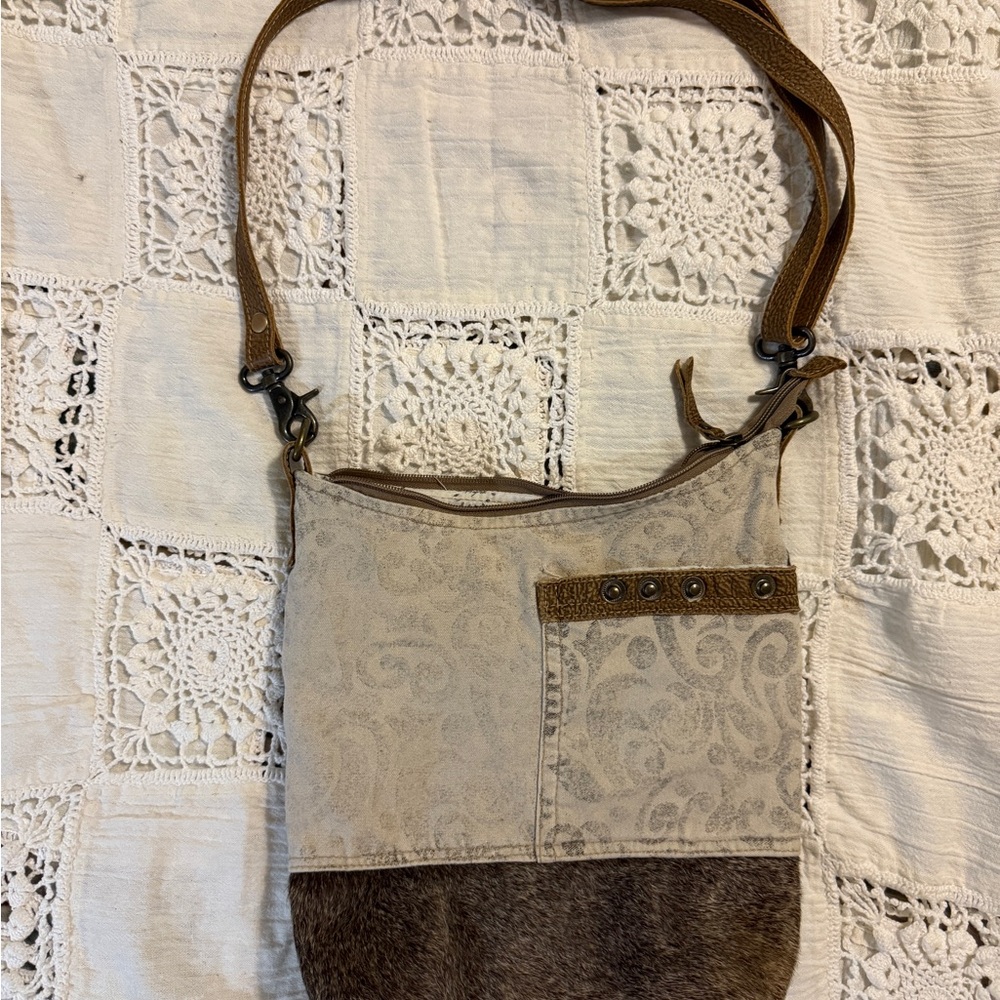 Myra Bag Tan and Brown Crossbody with Earthy Elegance